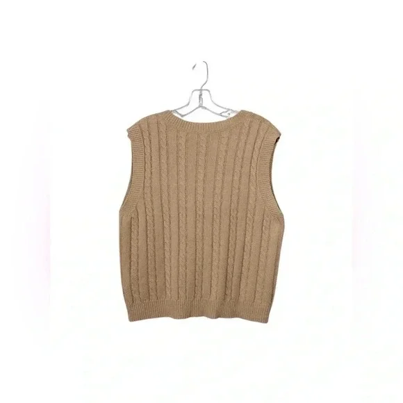 SHEIN, Relaxiva Solid Color Sleeveless Knitted Top, Medium / US 6, Bronze - Picture 6 of 7